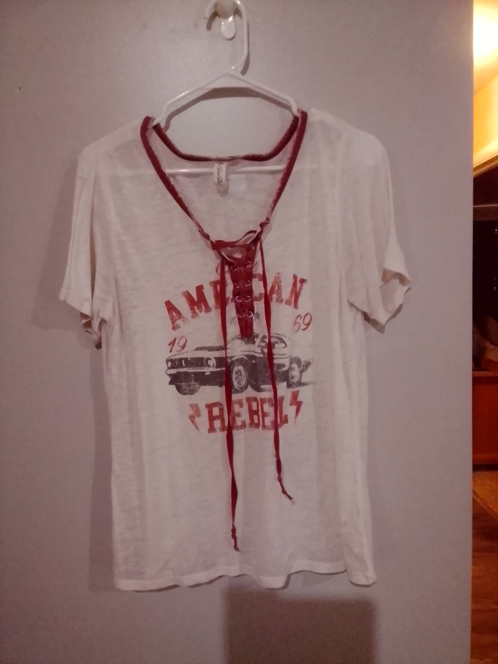 Others Follow Women's Short Sleeve Tee in Burgundy and White